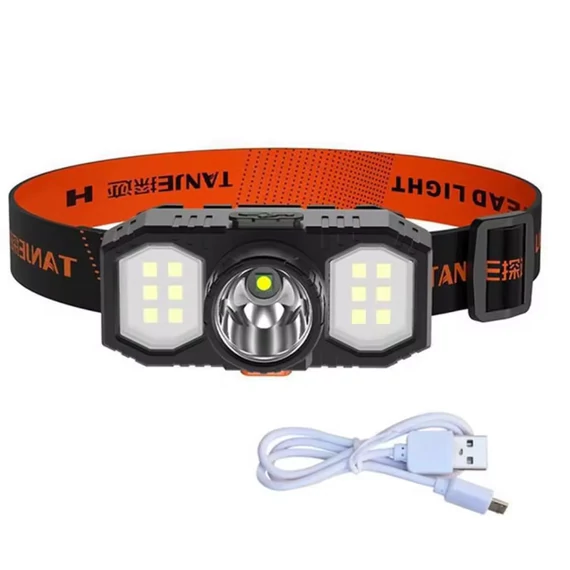 USB-s fejlámpa COB LED 4 funkciós