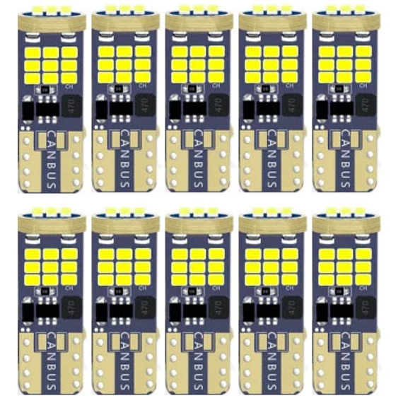 T10 LED izzó 27LED 2016 CANBUS 12/24V fehér 10db