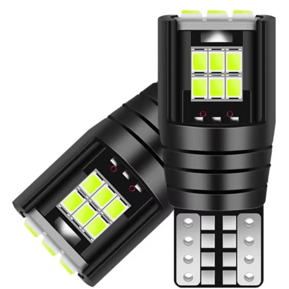 T10 W5W LED helyzetjelző izzó – 18 LED – 2016 SMD – CANBUS – 12/24V – 2 db