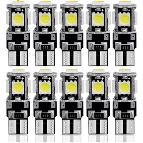 T10 LED izzó 5SMD 2025 CANBUS 12V fehér 10db