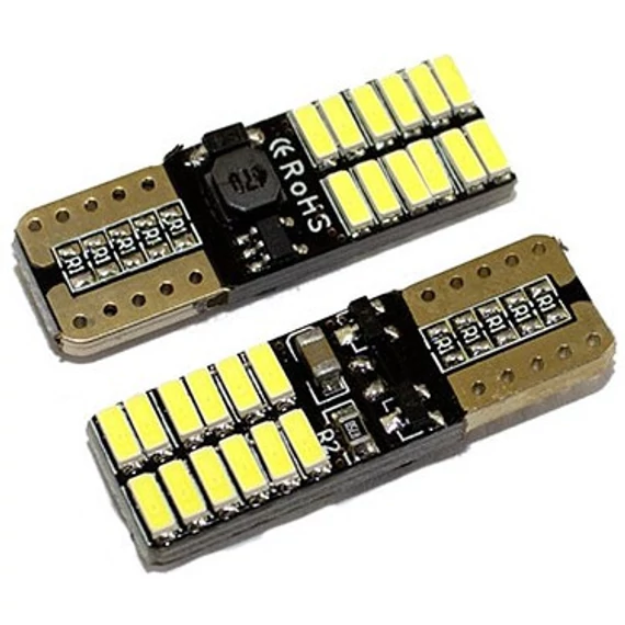 T10 LED izzó 24SMD 4014 CANBUS 12V fehér 2db