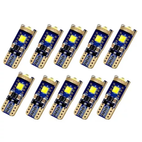 T10 LED izzó 3SMD 3535 CANBUS 12/24V fehér 10db