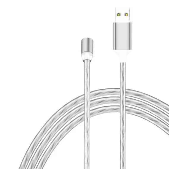Apple Lightning töltőkábel - LED világító - 1.5m - fehér