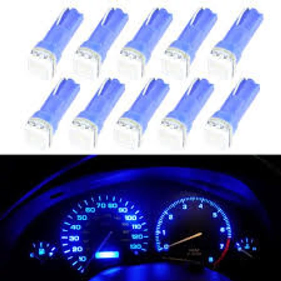 T5 LED izzó kék – 1 SMD – 12V – 10 db