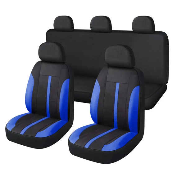 Univerzális üléshuzat szett - 9 részes - kék-fekete