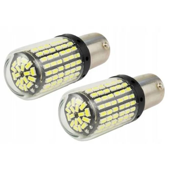 1157 LED izzó 144SMD 21/5W 12-80V CANBUS - fehér (2 db)