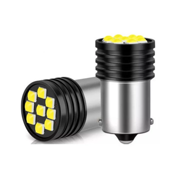 1157 LED izzó 9SMD 21/5W 12V - fehér (2 db)