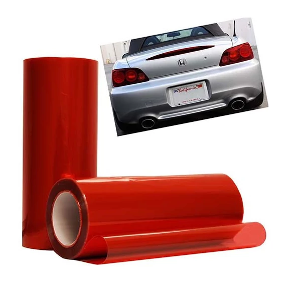 Autó lámpa fólia - piros - 1m x 30cm