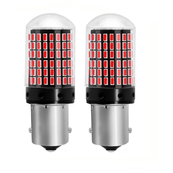 1156 LED izzó – 144 SMD – piros – CANBUS – 12–48V – 2 db