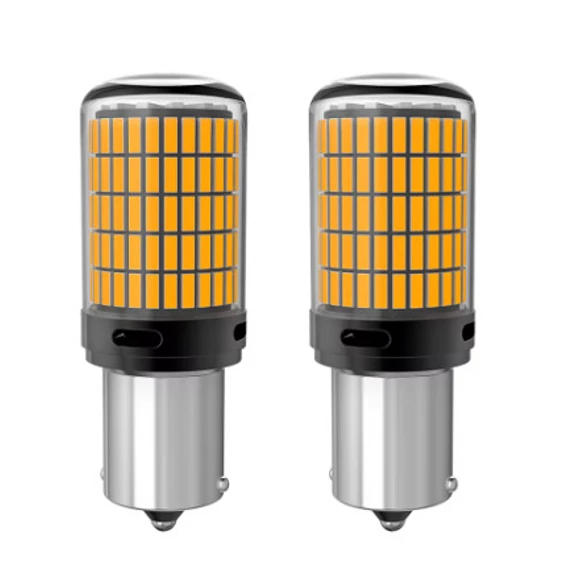 1156 LED izzó – 144 SMD – sárga – CANBUS – 12–48V – 2 db