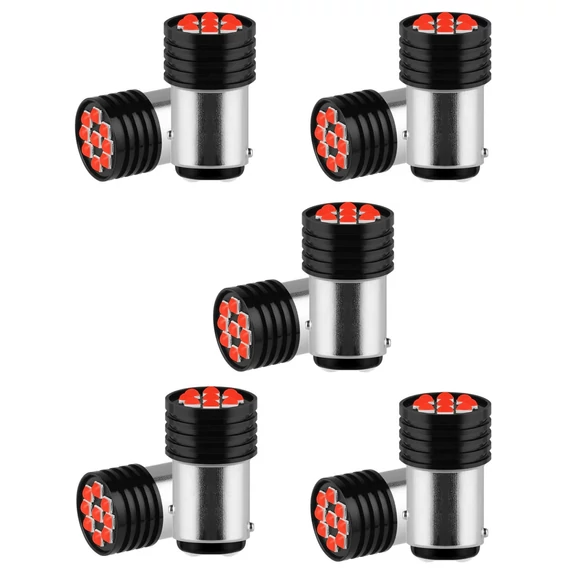 5× villogó LED izzó 1157 SMD-9 – piros STROBE – 12V