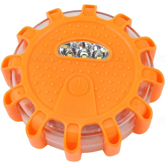 Autós vészjelző lámpa – 12 + 3 LED – mágneses – IP67 – 9 villogási mód