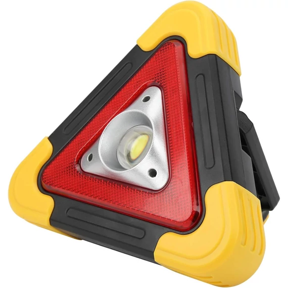 LED figyelmeztető háromszög lámpa - napelemes - powerbank - 16.5x16.5 cm