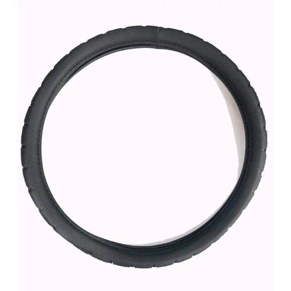 Műbőr kormányvédő - fekete - 36-38cm - univerzális