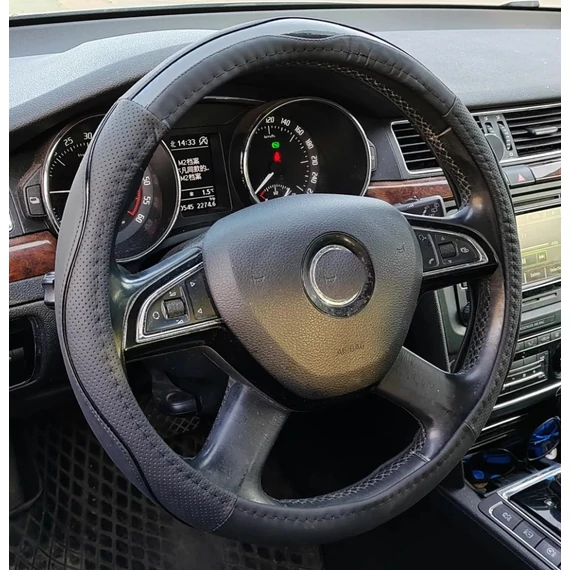 Univerzális kormányvédő - fekete-carbon - 38 cm - szintetikus