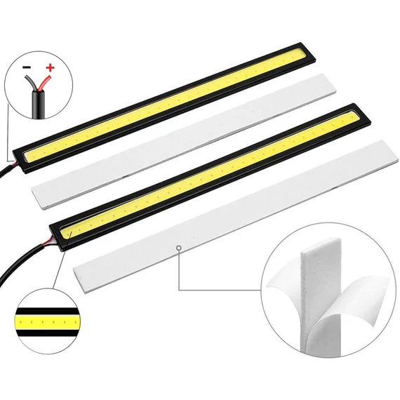 Nappali menetfény - COB LED - 17cm - fehér - 12V - pár