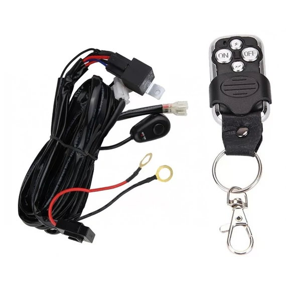 Komplett vezetékköteg munkalámpához - távirányítós - 12/24V - relével