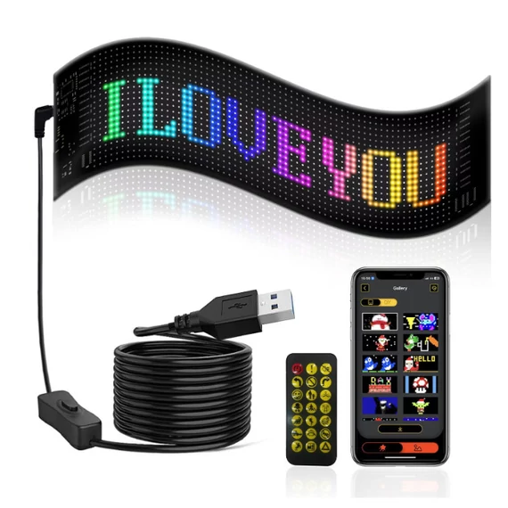 Matrix Pixel LED panel - Bluetooth - alkalmazással programozható - 16x64 LED - vízálló