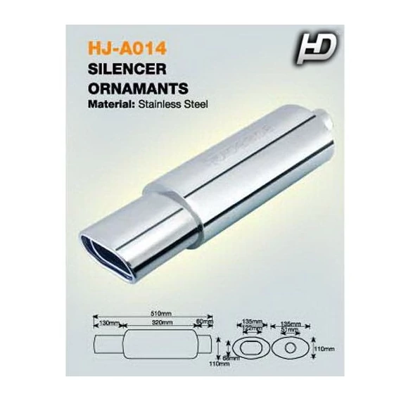 Kipufogódob rozsdamentes acél - ovális kivitel