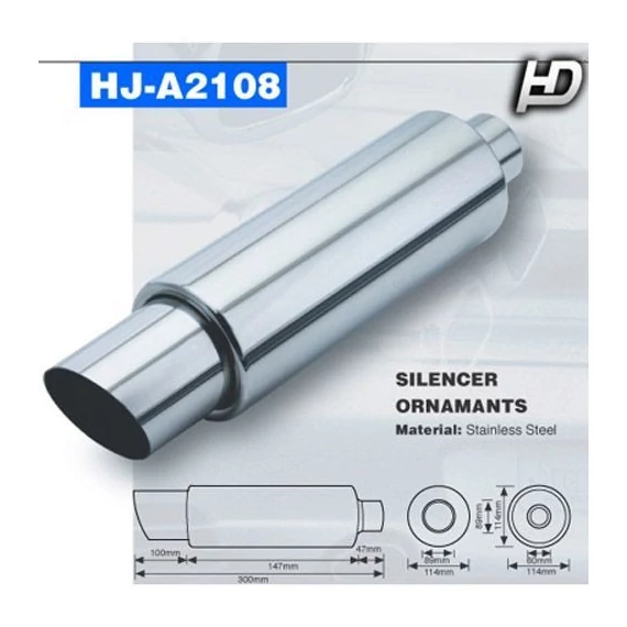 Kipufogódob rozsdamentes acél - csapott vég