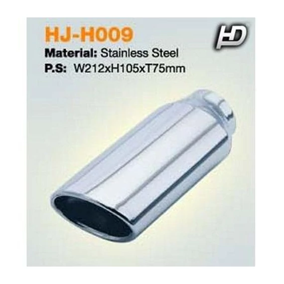 Kipufogóvég rozsdamentes acél - 215mm - 60mm - 105x75mm