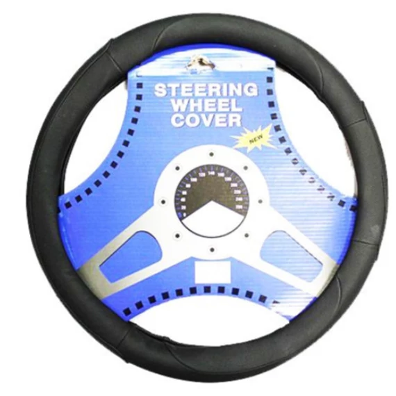 Műbőr kormányvédő - fekete - 36-38cm - univerzális