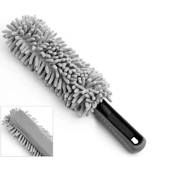 Autó felni tisztító kefe - mikroszálas - 34 cm - szürke