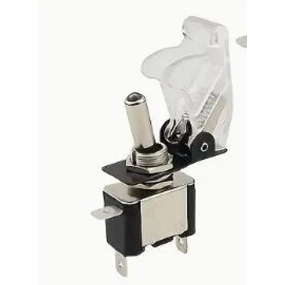 Karos billenőkapcsoló LED - 12V - 20A - piros világítás - 12mm