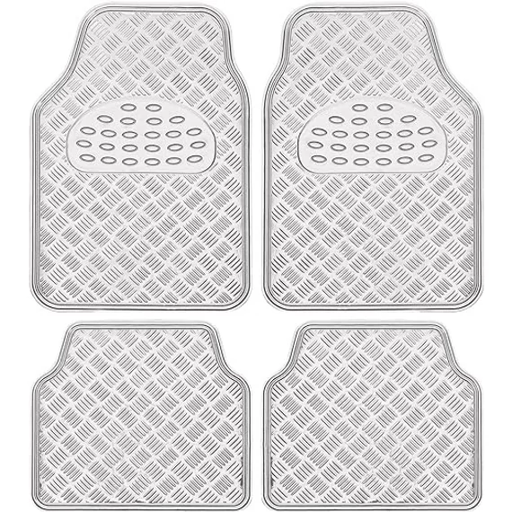 Alumíniumhatású univerzális gumiszőnyeg szett autóba 4 db – Króm