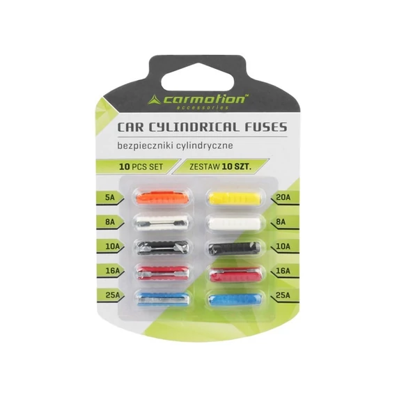 Műanyag hengeres biztosíték készlet - 10db - 5A-25A
