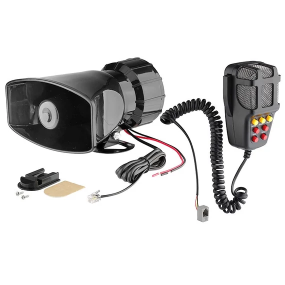 Elektronikus sziréna megafonnal - 7 hang - 12V - 100W