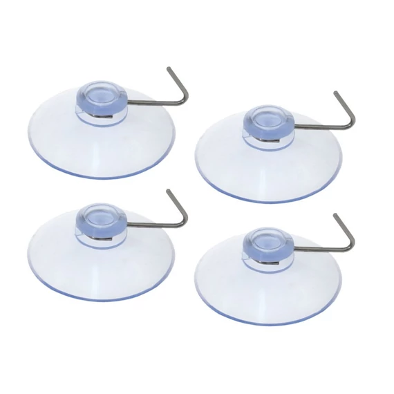 4 db-os átlátszó tapadókorong készlet horgokkal