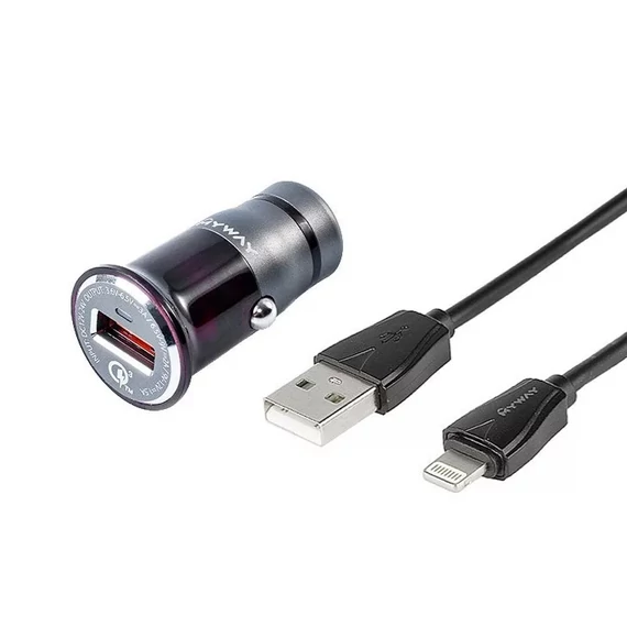Szivargyújtó elosztó - USB - iPhone kábel - 12-24V - 36W