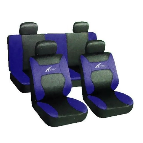 Univerzális üléshuzat szett - 8 részes - fekete-kék