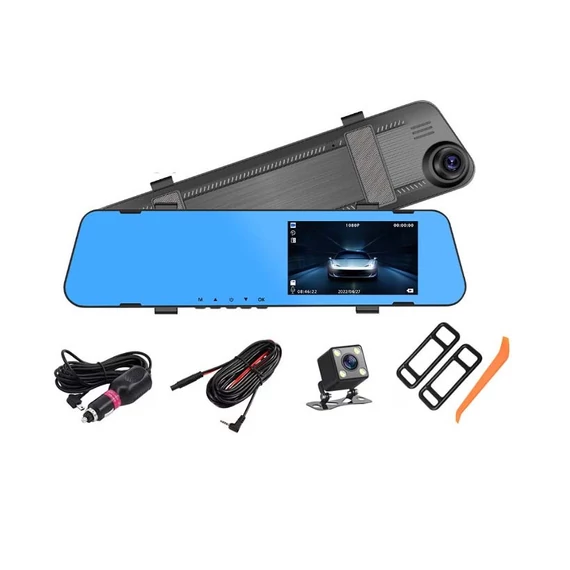 Visszapillantó tükör DVR kamera 4,5" Full HD 1080P elöl hátul