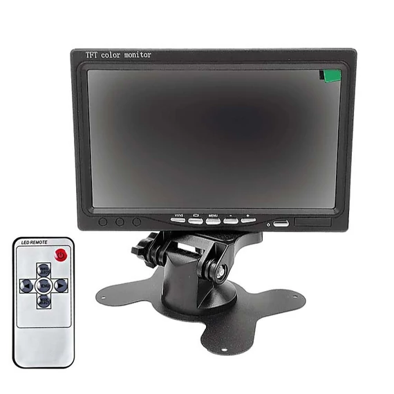 Tolatókamera monitor 7" TFT 12/24V 2 videó bemenet