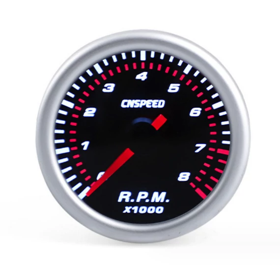 Fordulatszámmérő sport műszer 52 mm fekete számlappal