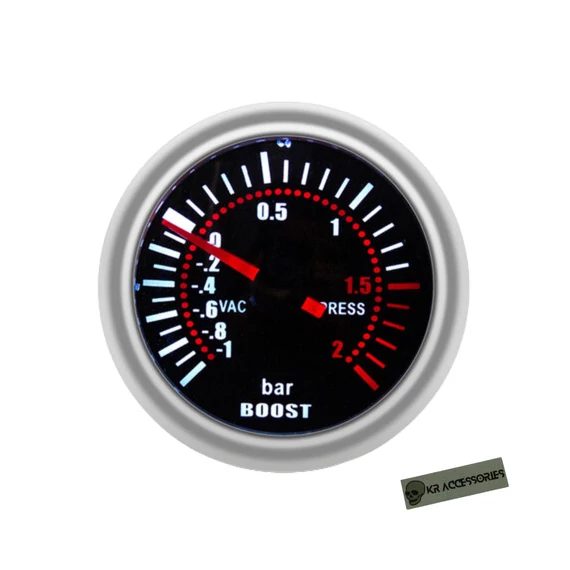 2 BAR turbónyomás mérőóra 52 mm fekete számlappal