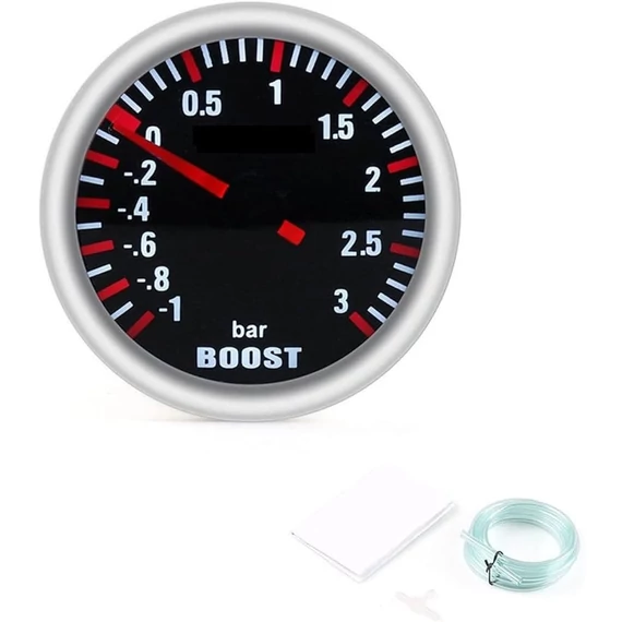 3 BAR turbónyomás mérőóra 52 mm fekete számlappal