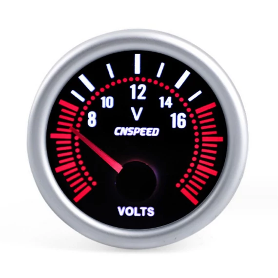 Feszültségmérő sport műszer 52 mm fekete számlappal