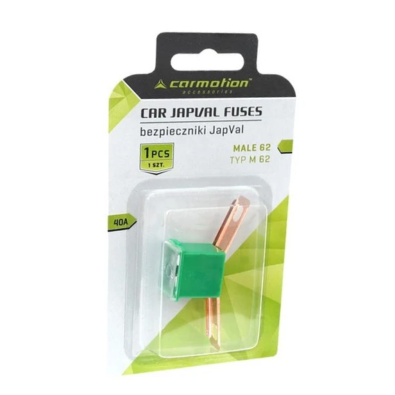 Autó biztosíték - JapVal - 40A - Type M62 - zöld