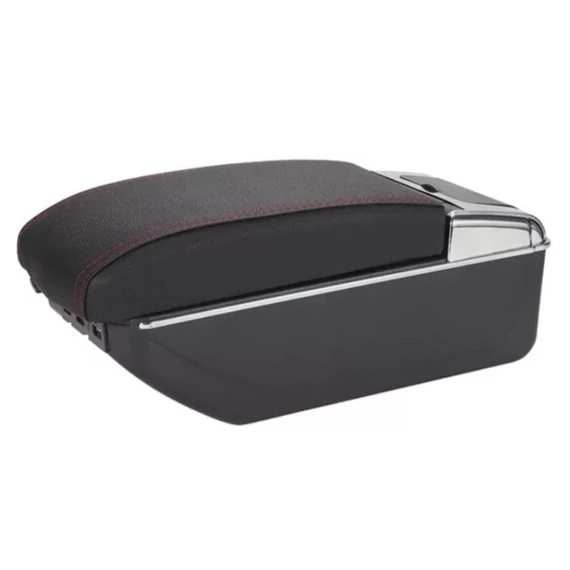 Autós könyöklő univerzális - 4 USB - LED világítás - állítható - fekete