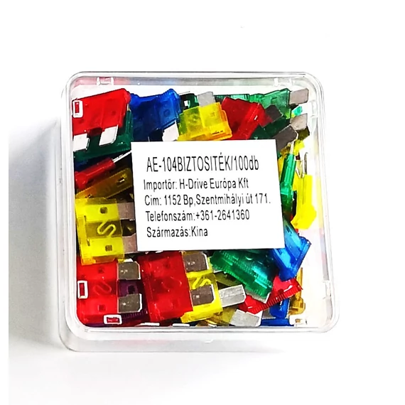Autó biztosíték készlet - 100 db - nagy méret - 10A-30A