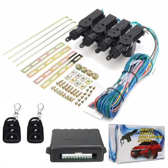 Központi zár szett távirányítós - 4 motor - 2 távirányító