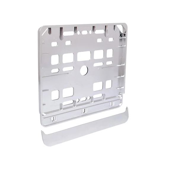 Motorkerékpár rendszámtábla - króm - 19.5x17.5cm