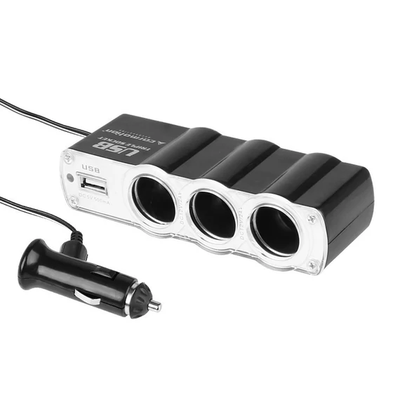 3-as szivargyújtó elosztó + 1 USB – 12/24V