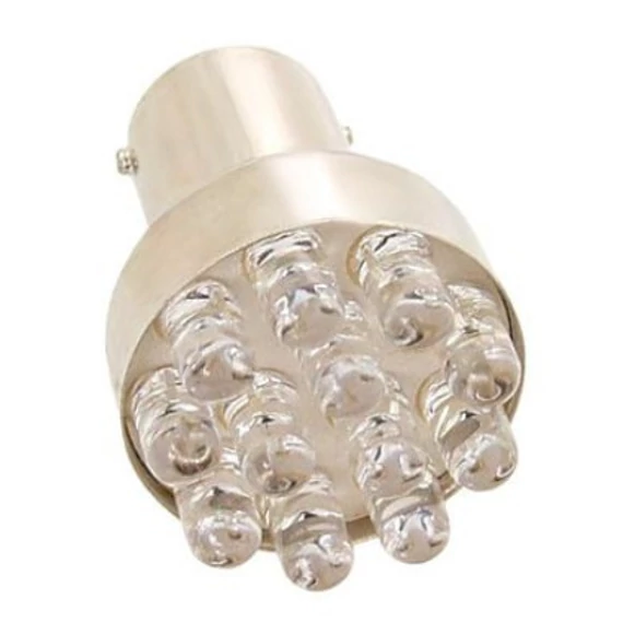 BAY15D LED izzó 21/5W sárga - 12 LED - 12V