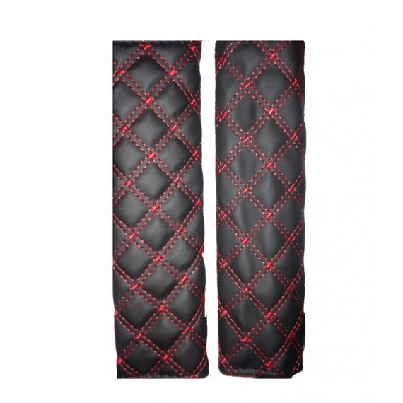 Övpárna - fekete piros varrással - műbőr - 2 db