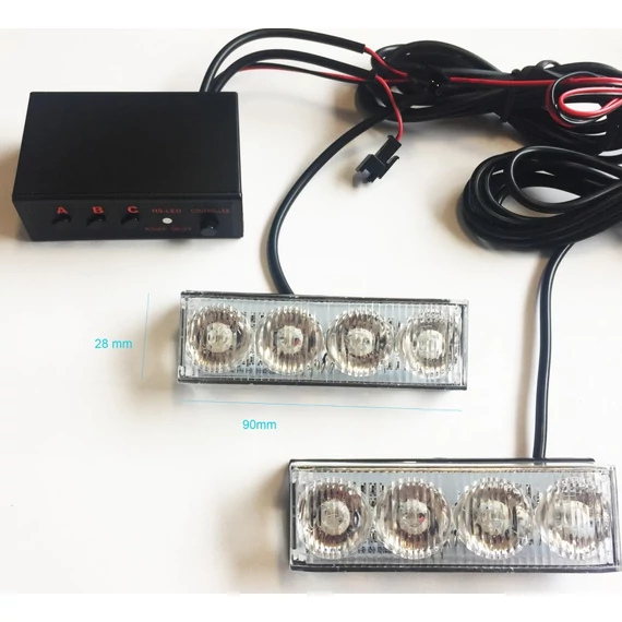 Stroboszkóp - sárga - 12V - 3 funkciós - LED