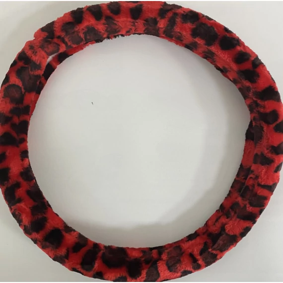 Kormányvédő - piros plüss fekete pontokkal - 37-39cm